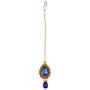 Efulgenz Indian Bollywood Crystal Rhinestone Gold Plated Choker Necklace Earring Maangtikka Statement Jewelry Set