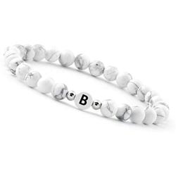 White pearl bracelet (initial bracelet) bracelet for couples with letter (best friend bracelets)