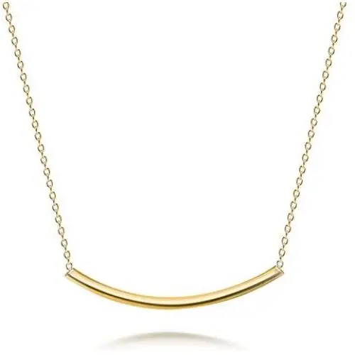 Minimalist Delicate Thin Sideways Horizontal Round Tube Curved Bar Slide Pendant Necklace For Women Teen 14K Rose Gold Plated 925 Sterling Silver Minimalist Delicate Thin Sideways Horizontal Round Tube Curved Bar Slide Pendant Necklace For Women Teen 14K Rose Gold Plated 925 Sterling Silver