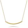 Minimalist Delicate Thin Sideways Horizontal Round Tube Curved Bar Slide Pendant Necklace For Women Teen 14K Rose Gold Plated 925 Sterling Silver
