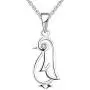 JO WISDOM 925 Sterling Silver Cubic Zirconia Penguin Pendant Necklace,18+2'' Extender JO WISDOM 925 Sterling Silver Cubic Zirconia Penguin Pendant Necklace,18+2'' Extender