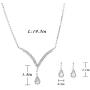 Yikisdy Bride Wedding Necklace Earrings Set Silver Crystal Jewelry Sets Bridal Neck Chain Jewelry Rhinestone Pendant Necklace Accessories Gifts for Women and Girls (Set of 3, 1 necklace and 2 earrings)