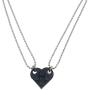 2Pcs Cute Love Heart Brick Pendant Necklace Heart Shaped Pendant Made with 2 Two Piece Brick for Couples Friendship Necklace Brick Elements Valentines Day Jewelry