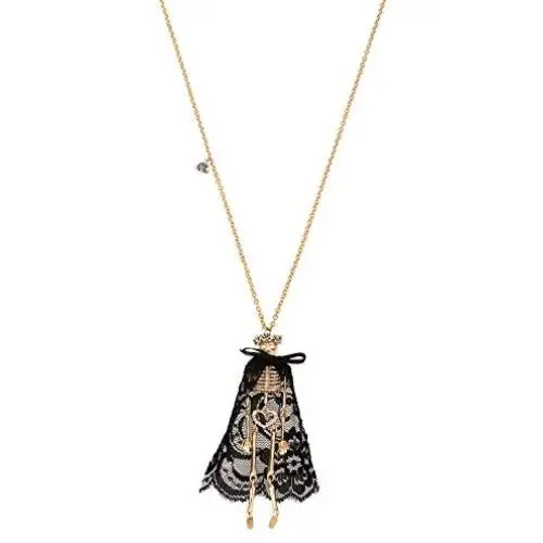 Betsey Johnson Pave Skeleton Long Pendant Necklace Betsey Johnson Pave Skeleton Long Pendant Necklace