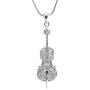 chelseachicNYC Crystal Cello Necklace Silver
