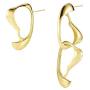 Asymmetric Drop Earrings, 18k Gold Plated Large Oval Link Dangle Geometric Earrings for Women Girls, Mobius Ring Shape,Fashion Jewelry Gifts