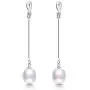 Freshwater Cultured Genuine Pearls Jewelry Set with Necklace & Long Water Drop Earrings by DIAMOVI - 925 Sterling Silver Plated -Stunning Wedding Bridal Jewelry-Luxury Style- (White) Freshwater Cultured Genuine Pearls Jewelry Set with Necklace & Long Water Drop Earrings by DIAMOVI - 925 Sterling Silver Plated -Stunning Wedding Bridal Jewelry-Luxury Style- (White)