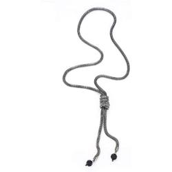 Glass beads Pendant -Necklace Delicate 40'' Net Chain Jewelry for Women and Girls (Gunmetal)