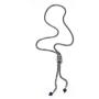 Glass beads Pendant -Necklace Delicate 40'' Net Chain Jewelry for Women and Girls (Gunmetal)