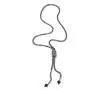 Glass beads Pendant -Necklace Delicate 40'' Net Chain Jewelry for Women and Girls (Gunmetal)