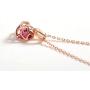 Agvana 14K Solid Rose Gold 0.6 Carat Genuine Natural Pink Tourmaline Solitaire Dainty Pendant Necklace October Birthstone Fine Jewelry Birthday Gifts for Women Girls Wife Mom Grandma Her, 16+2 Inch
