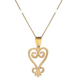 Stainless Steel African Adinkra Symbol Pendant Necklace SANKOFA Learn From The Past Charm Jewelry