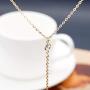 Jovono Multilayered Y-Necklaces Rhinestone Necklace Chain Jewelry for Women and Girls (Gold)