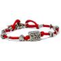 Womens Red Silk String Bracelet with 72 Names of God Silver Tone Cube Charm for Health, Prosperity, Protection & Happiness - Multi Charm Jewelry Gift for Women includes Hamsa Hand, Fish and Heart Charms - 7'' Length