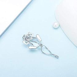 LGSY Sterling Silver Frog Pearl Cage Pendants for Women, Design Pearl Cage Pendants for Pearl Jewelry Making, Essential Oil Diffuser Lockets for Pearl Jewelry