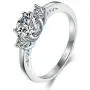 BORUO 925 Sterling Silver Ring, Cubic Zirconia CZ Eternity Engagement Wedding Band Ring BORUO 925 Sterling Silver Ring, Cubic Zirconia CZ Eternity Engagement Wedding Band Ring