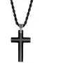 Yeidid International Mens Black Stainless Steel Cross Pendant, Black 4mm Rope Chain Necklace 24'' Yeidid International Mens Black Stainless Steel Cross Pendant, Black 4mm Rope Chain Necklace 24''
