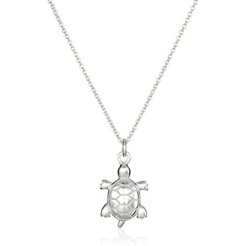 Sterling Silver Turtle Pendant Necklace, 18''