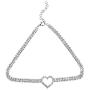 ROYAL AMOYY Clavicle Necklace, Alloy Choker Chain, Rhinestones Heart Necklace for Women and Girls