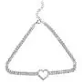 ROYAL AMOYY Clavicle Necklace, Alloy Choker Chain, Rhinestones Heart Necklace for Women and Girls