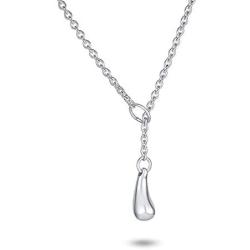 Trendy Teardrop Pear Shape Lariat Pendant Y Necklace For Women For Teen Polished 925 Sterling Silver