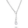 Trendy Teardrop Pear Shape Lariat Pendant Y Necklace For Women For Teen Polished 925 Sterling Silver