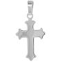 7/8 inch Sterling Silver Cross Fleury Necklace for Women and Men Solid Back Flawless High Polished Finish 0.8mm Box_Chain