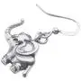 WEVENI Alloy Silver Gold Plated Cute Tiny Elephant Earrings Dangle Drop Antique Jewelry For Women Girls Dainty Gift