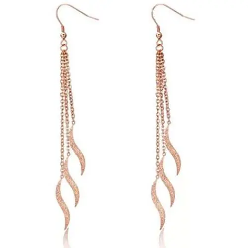 NIRONG LAVIE Womens 18K Gold Plated Earrings, Long Chain Pendant Dangle Earrings, Teardrop S-curve Drop Earring, Fashion Hook Earrings, Jewelry Anniversary Gifts Drop Earrings Hypoallergenic NIRONG LAVIE Womens 18K Gold Plated Earrings, Long Chain Pendant Dangle Earrings, Teardrop S-curve Drop Earring, Fashion Hook Earrings, Jewelry Anniversary Gifts Drop Earrings Hypoallergenic