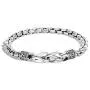 John Hardy Mens Asli Classic Chain Link Silver 6mm Box Chain Bracelet with Hook Clasp, Size M