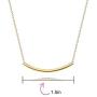 Minimalist Delicate Thin Sideways Horizontal Round Tube Curved Bar Slide Pendant Necklace For Women Teen 14K Rose Gold Plated 925 Sterling Silver