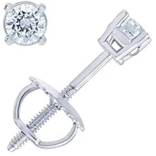14KT Gold Princess & Round Diamond Accent Earrings (Diamond Quality IJ-I3) By La4ve Diamond Stud Earrings For Women,Kids and Babies | Gift Box Included 14KT Gold Princess & Round Diamond Accent Earrings (Diamond Quality IJ-I3) By La4ve Diamond Stud Earrings For Women,Kids and Babies | Gift Box Included