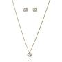 Lux Accessories Solitaire Stone Necklace Earrings Gift Jewelry Box Set