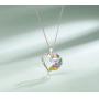 FANCIME Sterling Silver Unicorn Necklace Your are Magical Rainbow Colorful Pendant Heart Moon Best Friend Fine Jewelry for Women 16+2 inches Extender