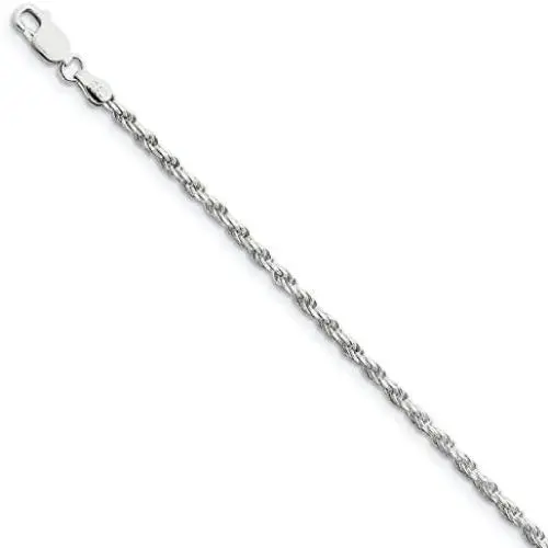 Newborn Jewellery 925 Sterling Silver Durable Italian Rope Chain Necklace Rhodium Plated 1.3mm (15.7''-21.7'') Newborn Jewellery 925 Sterling Silver Durable Italian Rope Chain Necklace Rhodium Plated 1.3mm (15.7''-21.7'')