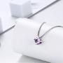 Birthstone Necklace/Earring 925 Sterling Silver Women Cross/3D Cube/Cresent Moon Birth Stone Jewelry Mens Birthday Gift Anniversary Present