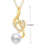 Heart-Shaped Music Note Pendant Necklace with Moissanite and Pearl, 10K 14K 18K Yellow Gold Necklace Jewelry for Women/Girls/Party/Anniversary Day/Birthday