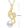 Heart-Shaped Music Note Pendant Necklace with Moissanite and Pearl, 10K 14K 18K Yellow Gold Necklace Jewelry for Women/Girls/Party/Anniversary Day/Birthday