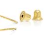 10k Yellow Gold Solitaire Round Cubic Zirconia Stud Earrings in Secure Screw-backs