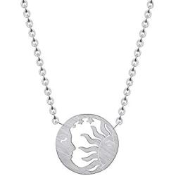 YF FY Sun Moon Star Necklace Moon Sun Face Star Pendants for Women Gift for Her Inspirational Jewelry