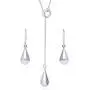BERRICLE Rhodium Plated Sterling Silver Teardrop Fashion Necklace and Earrings Set BERRICLE Rhodium Plated Sterling Silver Teardrop Fashion Necklace and Earrings Set