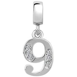 CandyCharms Lucky Number 0-9 Dangle Charms Beads for Bracelets Necklace
