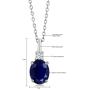 Gem Stone King 925 Sterling Silver Blue Sapphire Pendant Necklace Gemstone Birthstone For Women (2.55 Ctw Oval with 18 Inch Silver Chain)