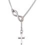 XCFS Unisex 925 Silver Plated Smooth Cross Religious Pendant Necklace,20inch chain