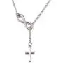 XCFS Unisex 925 Silver Plated Smooth Cross Religious Pendant Necklace,20inch chain