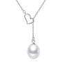 Boosca Freshwater White Pearl Pendant Necklace Fine Jewelry with 925 Sterling Silver Birthday Gifts for Women Wife Girlfriend Mom