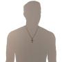 HZMAN Mens Stainless Steel Coptic Ankh Cross Religious Pendant Necklace, 22+2'' Rope Chain