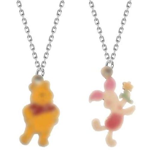 BAUNA The Pooh Bear Gift The Pooh Bear Necklace Long Distance Best Friend Necklace Set for 2