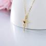 Yafeeso 14K Gold Crucifix Cross Necklace for Women, Solid Infinity Pendant Necklace with Red Heart Anniversary Bithday Jewelry Gifts for Her,16+2 Inch