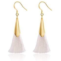 Colorful Tassel Earrings Thread Bohemian Tassel Dangle Drop 925 Sterling Silver French Hook Jewelry for Women Gifts